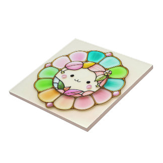 Carreau Motif de style kawaii en verre tendu