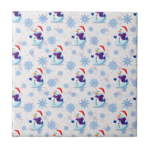 Carreau Motif de surface Snowman de Noël