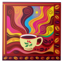 Motif de tasse de café fumant