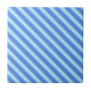 Carreau Motif de texture de la bande de tricot bleu Aqua