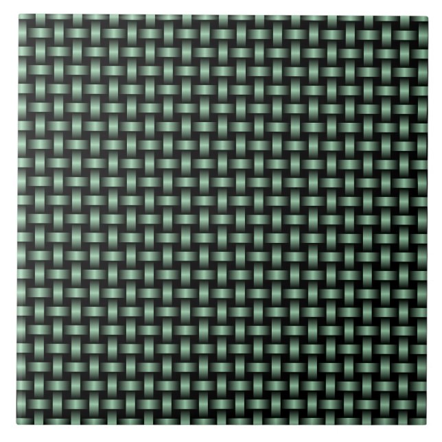 Carreau Motif de tissage noir vert (Devant)