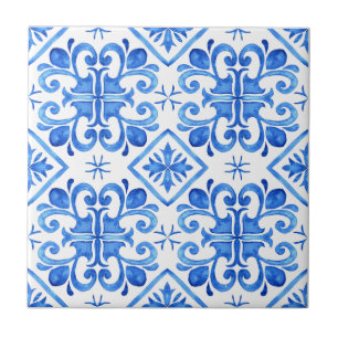 Carreau Motif de toile bleu français