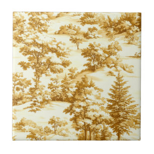 Carreau Motif de Toile de Jouy Forêt d'Hiver (5)