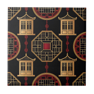 Carreau Motif de treillis du pavillon chinois