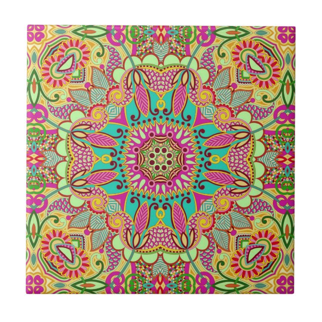 Carreau Motif de tuile de Mandala (Devant)