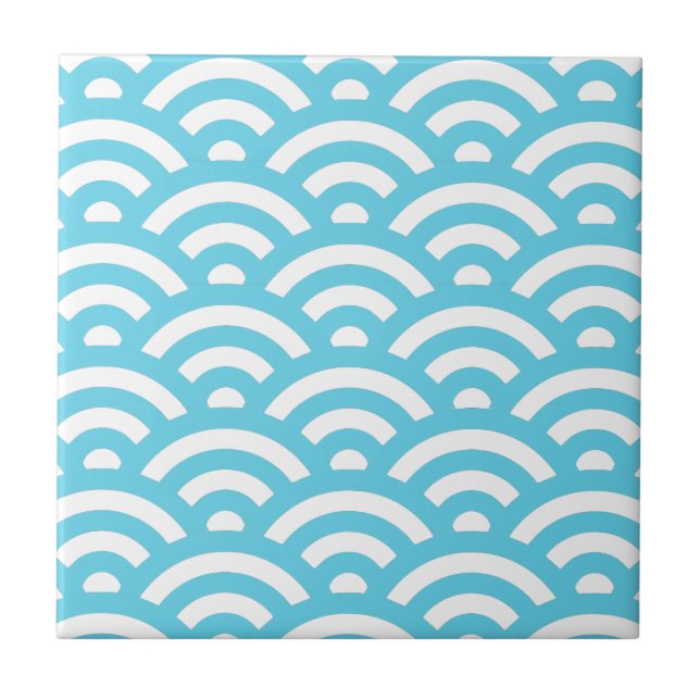 Carreau Motif de vague bleue (Devant)