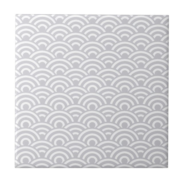 Carreau Motif de vague japonais de blanc gris (Devant)