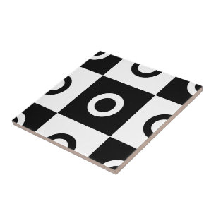 Carreau Motif de vérification noir et blanc