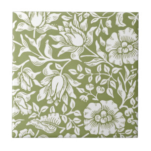 Carreau Motif de vert de mauve de William Morris