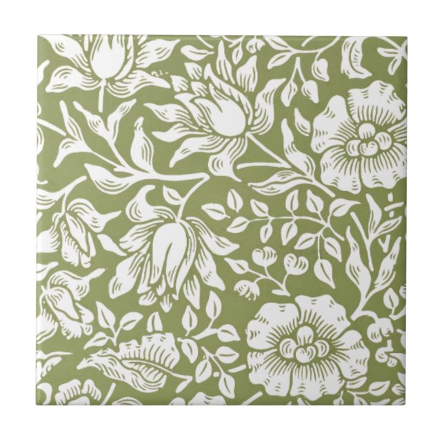 Carreau Motif de vert de mauve de William Morris (Devant)