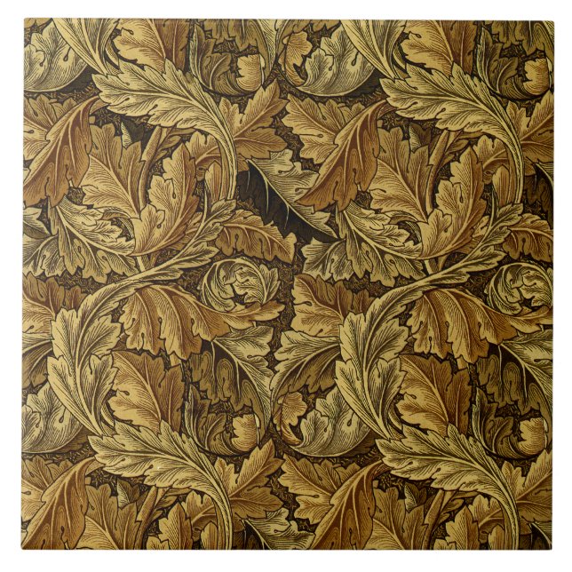 Carreau Motif de William Morris de feuille d'automne (Devant)