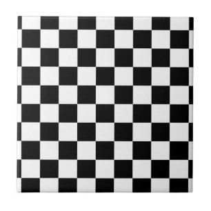Carreau motif d'échiquier noir et blanc