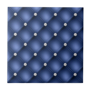 Carreau Motif décoratif petit carré touffeté bleu