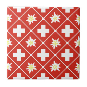 Carreau Motif d'edelweiss de la Suisse