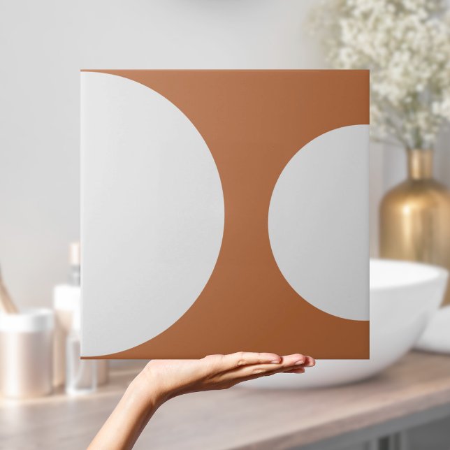 Carreau Motif demi-cercle moderne en terre cuite géométriq (Half Circle Pattern Modern Terracotta Geometric Tile
)