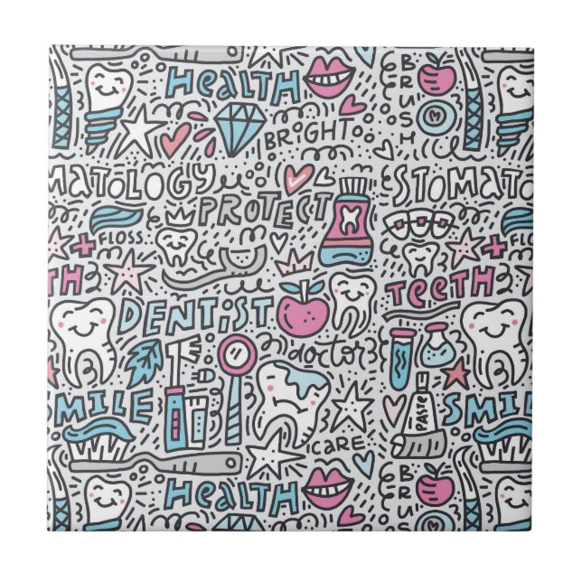 Carreau Motif dentaire de bande dessinée (Devant)