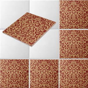 Carreau Motif d'époque victorienne orné et complexe de sty