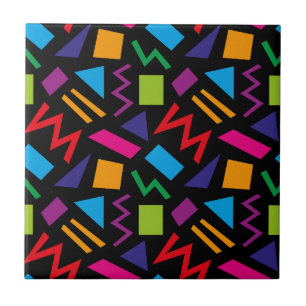 Carreau Motif des années 80 tendance Noir