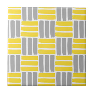 Carreau Motif des brosses géométriques gris jaune