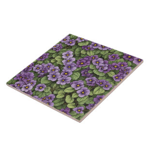 Carreau Motif des fleurs de violet d'Afrique