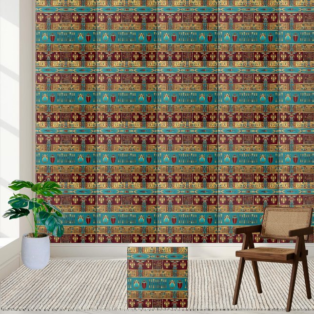 Carreau Motif des Hiéroglyphes égyptiens anciens (Ancient Egyptian Hieroglyphs Pattern Tile)