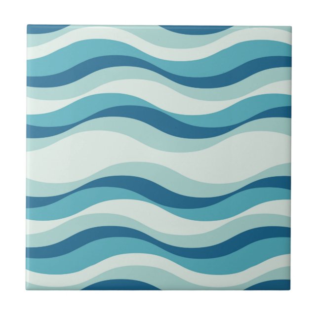 Carreau Motif des nuances de bleu des vagues (Devant)