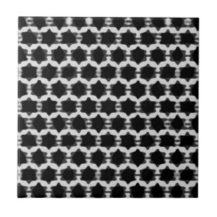 Carreau Motif d'étoile de David : Noir et blanc