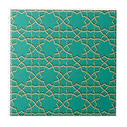 Carreau Motif d'étoile géométrique Turquoise