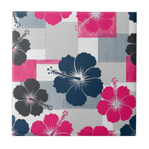 Carreau Motif d'Hibiscus Tropical Côtier (13)