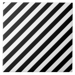 Carreau Motif diagonal noir et blanc de rayures