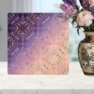 Carreau Motif diamant Art déco dégradé violet pêche