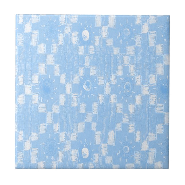 Carreau Motif Diamant bleu (Devant)