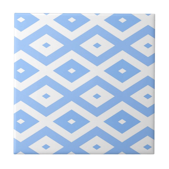 Carreau Motif diamant bleu et blanc (Devant)