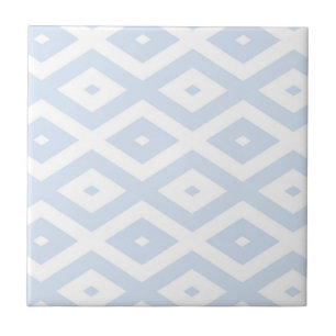 Carreau Motif diamant bleu pâle et blanc