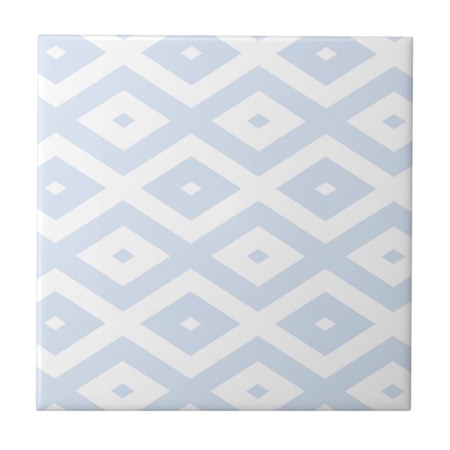 Carreau Motif diamant bleu pâle et blanc (Devant)
