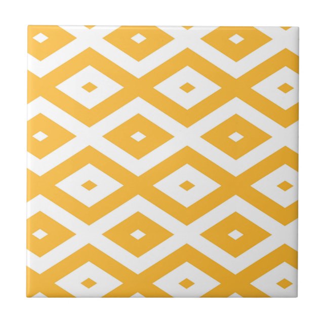 Carreau Motif diamant jaune et blanc soleil (Devant)