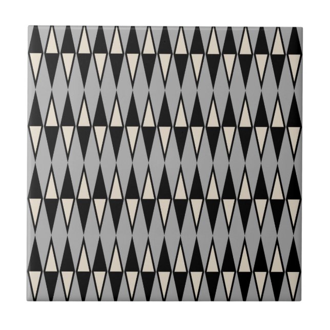 Carreau Motif diamant moderne du milieu du siècle (Devant)