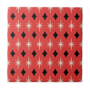 Carreau Motif diamant moderne du milieu du siècle rétro
