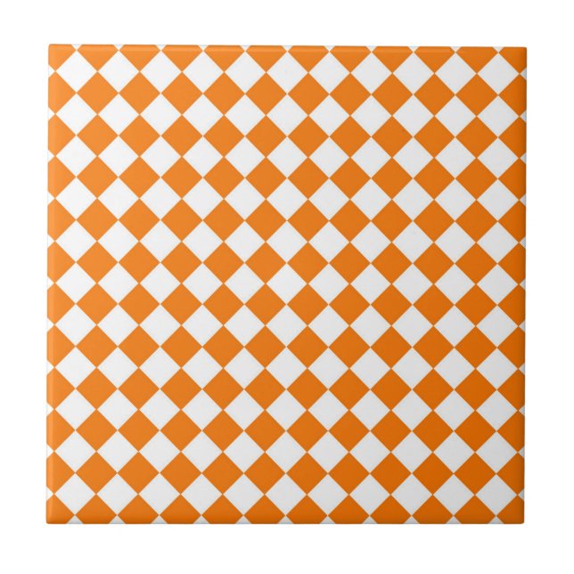 Carreau Motif diamant Orange White Checker (Devant)