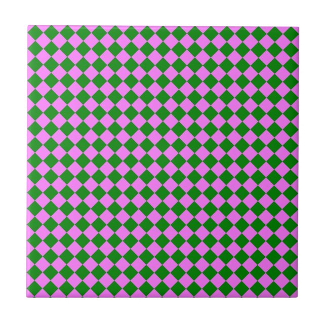 Carreau Motif diamant Pink Green Checker (Devant)
