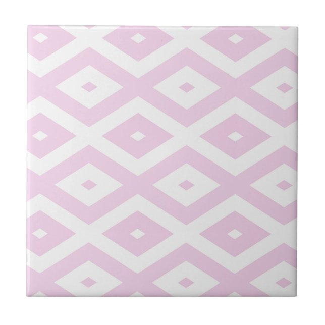 Carreau Motif diamant rose pâle et blanc (Devant)