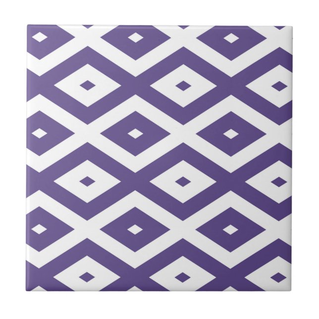 Carreau Motif diamant ultra violet et blanc (Devant)
