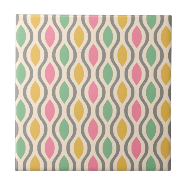 Carreau Motif d'oignon moderne du milieu du siècle rétro (Devant)