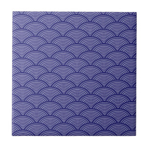 Carreau Motif d'onde japonais en bleu/violet