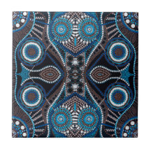 Motif Dot Art sur Carrelage en céramique