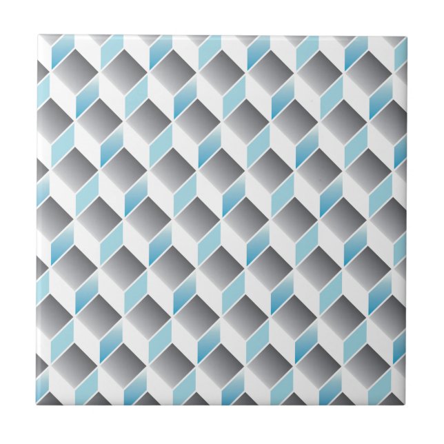 Carreau motif du cube 3d - dessin géométrique - sans (Devant)