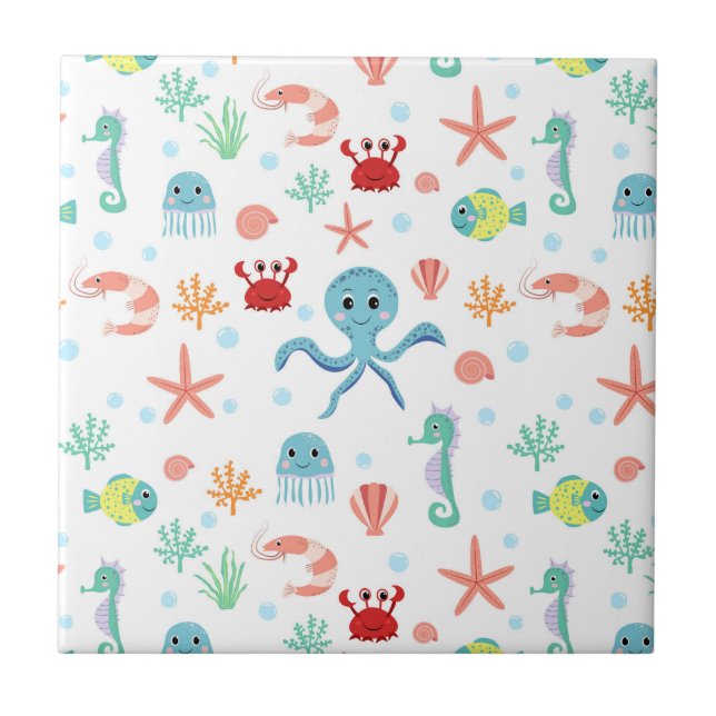 Carreau Motif du monde marin (Devant)