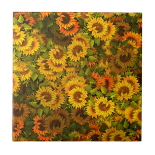 Carreau Motif du terrain de tournesol