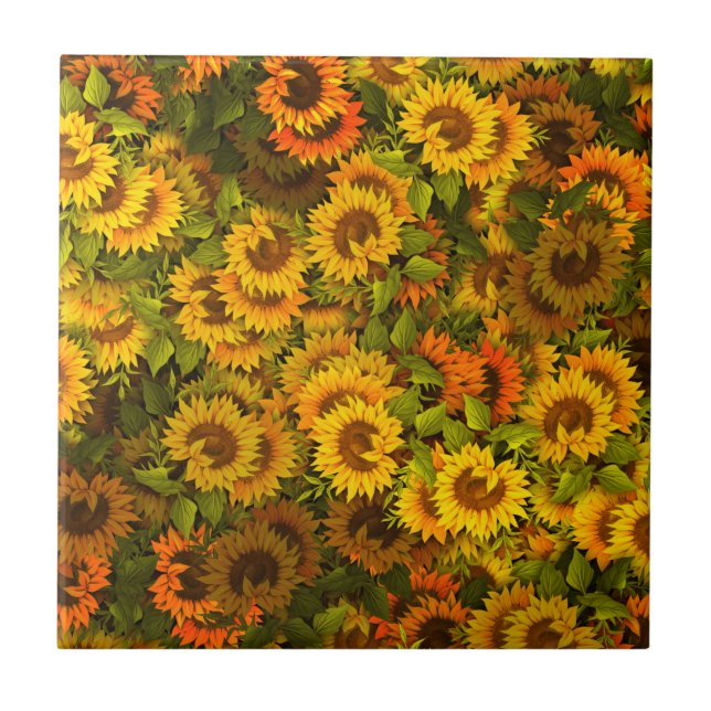 Carreau Motif du terrain de tournesol (Devant)