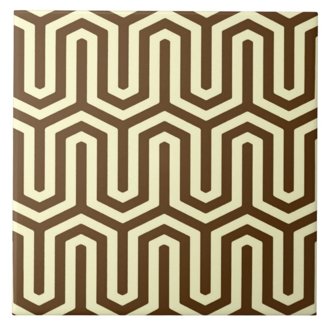 Carreau Motif égyptien de Deco - chocolat et crème (Devant)